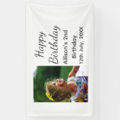 Foto moderne klassieker toevoegen naam datum geluk spandoek (Verticaal)