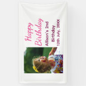 Foto moderne klassieker toevoegen naam datum geluk spandoek (Verticaal)