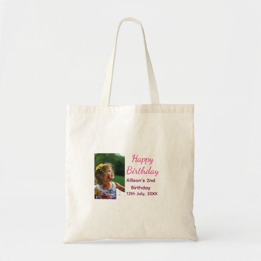 Foto moderne klassieker toevoegen naam datum geluk tote bag (Voorkant)