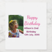 Foto moderne klassieker toevoegen naam datum geluk wijn etiket (Enkel label)