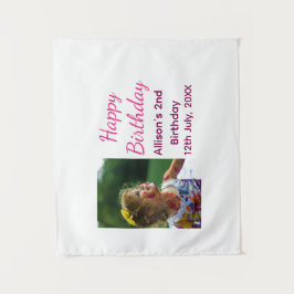 Foto moderne klassieker voeg naam datum verjaardag wandkleed