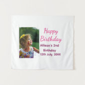 Foto moderne klassieker voeg naam datum verjaardag wandkleed (Voorkant (horizontaal))