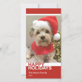 Foto - Moderne kleurenblok - Rood kerstfeest Feestdagenkaart (Voorkant)