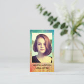 Foto moderne kleurrijke waterverf achtergrond visitekaartje (Staand voorkant)