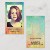Foto moderne kleurrijke waterverf achtergrond visitekaartje (Voorkant / Achterkant)