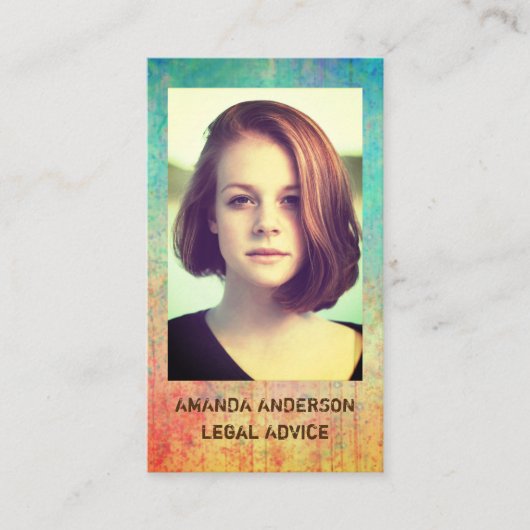 Foto moderne kleurrijke waterverf achtergrond visitekaartje (Voorkant)