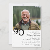 Foto moderne minimalistische 90ste verjaardag kaart (Voorkant)