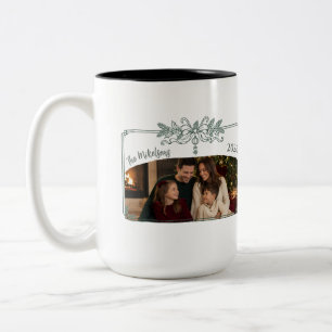 Foto Moderne Minimalistische Kerst Botanicals Tweekleurige Koffiemok