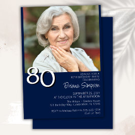 Foto Moderne Minimalistische Marine Blauw 80ste Ve Kaart