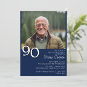 Foto Moderne Minimalistische Marine Blauw 90e Verj Kaart (Staand voorkant)