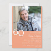 Foto Moderne Minimalistische Peah 60e verjaardag Kaart (Voorkant)