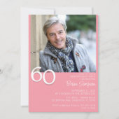 Foto Moderne Minimalistische Roze 60ste Verjaardag Kaart (Voorkant)