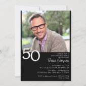 Foto Moderne Minimalistische Zwart Wit 50ste Verja Kaart (Voorkant)