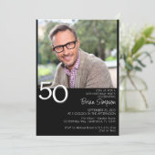 Foto Moderne Minimalistische Zwart Wit 50ste Verja Kaart (Staand voorkant)