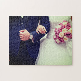 Foto Moderne Pas getrouwd Chic Wedding Couple Legpuzzel