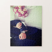 Foto Moderne Pas getrouwd Chic Wedding Couple Legpuzzel (Verticaal)