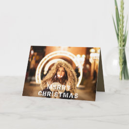 Foto Moderne Persoonlijke Kerstvakantie Feestdagen Kaart