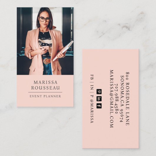 Foto Moderne Professional Event Planner Visitekaartje (Voorkant / Achterkant)