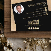 Foto Moderne Professionele QR-code Zwart en Goud Visitekaartje