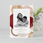 Foto Moderne Roos Gold Foil Save the Date Folie Uitnodiging (Staand Voorkant)