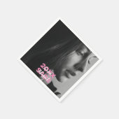 Foto Moderne Roze en Witte Afstuderen Servet (Hoek)