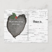 Foto Moderne Rustic Wood Heart Feestdagenkaart (Achterkant)