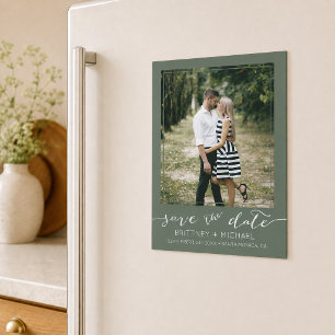 Foto Moderne Save The Date Donkergroen
