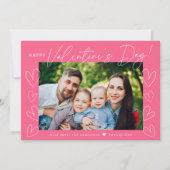 Foto Moderne Script Roze Valentijnsdag Feestdagenkaart (Voorkant)