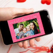 Foto Moderne Script Roze Valentijnsdag Feestdagenkaart