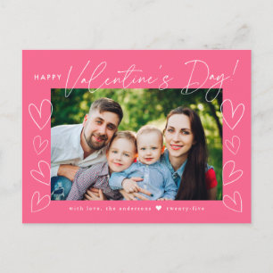 Foto Moderne Script Roze Valentijnsdag Feestdagenkaart