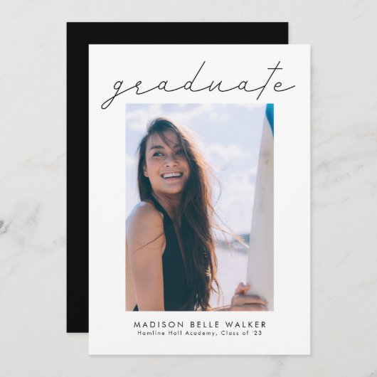 Foto moderne scriptgradatie kaart (Voorkant / Achterkant)