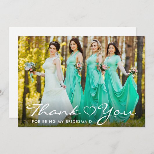 Foto Moderne scripthartfunctie Bedankkaart (Voorkant / Achterkant)