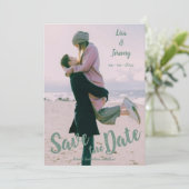 Foto Moderne Trouwdag Verbintenisfeest Kaart (Staand voorkant)