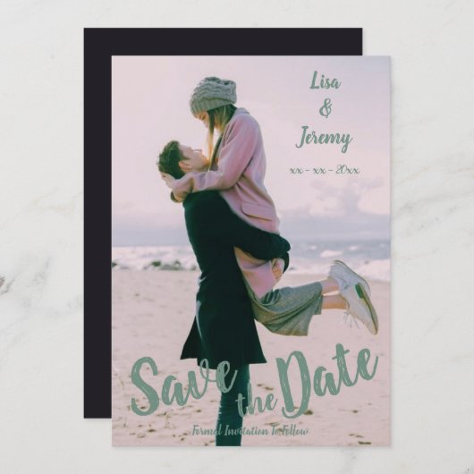 Foto Moderne Trouwdag Verbintenisfeest Kaart (Voorkant / Achterkant)