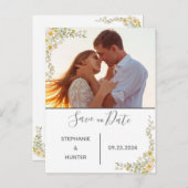 Foto Moderne Typografie Persoonlijke Save the Date Aankondigingskaart (Voorkant / Achterkant)