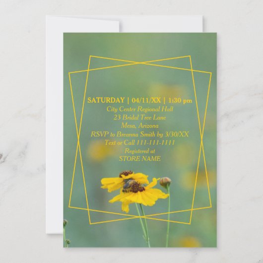 Foto Moderne Vrijgezellenfeest Wildflower Kaart (Achterkant)