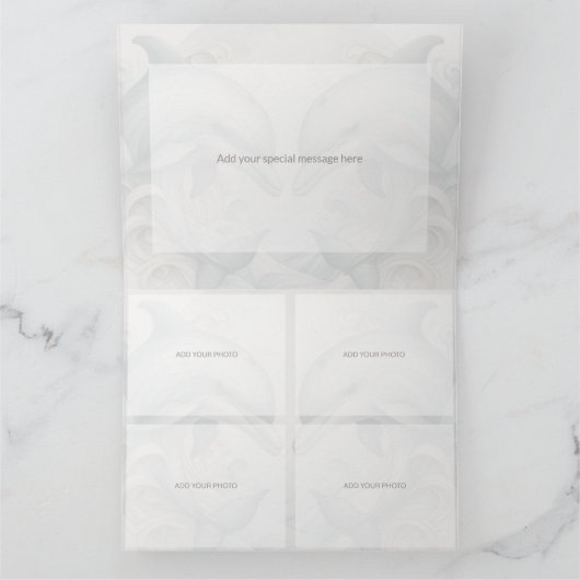 Foto Moderne Whimsy Dolfijn Bruiloft Bedankkaart (Binnen)