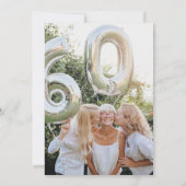 Foto Moderne Wildflower 60e verjaardag Kaart (Achterkant)