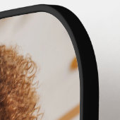Foto Moeder Oprichtingsdatum Fun Script op Zwart Pickleball Paddle (Links Detail)