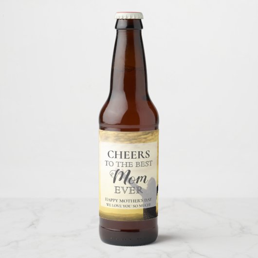 Foto moederdag Cheers Bier Etiket (Voorkant)