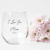 Foto Moederdag geschenk naam op stijlvolle aandenk Wijnglas Zonder Voet