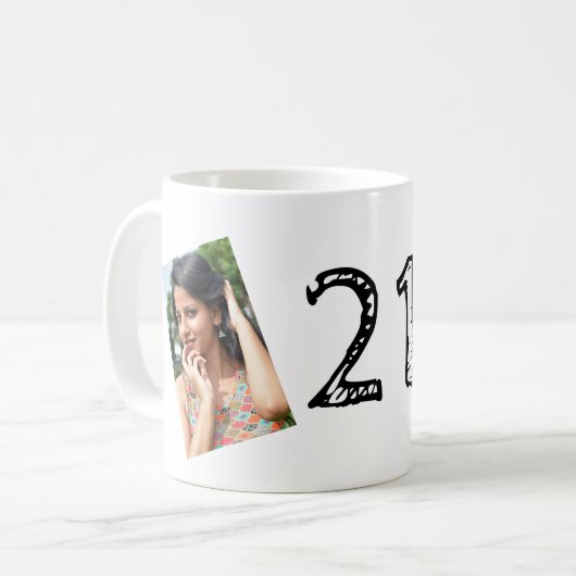 Foto mok voor 21ste verjaardag (Voorkant links)