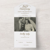 Foto-monogram 50e trouwjubileum all in one uitnodiging (Binnen)
