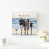 Foto Monogram aanpassen Afbeelding personaliseren Vierkante Klok (Huis)