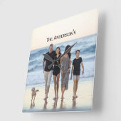 Foto Monogram aanpassen Afbeelding personaliseren Vierkante Klok (Hoek)