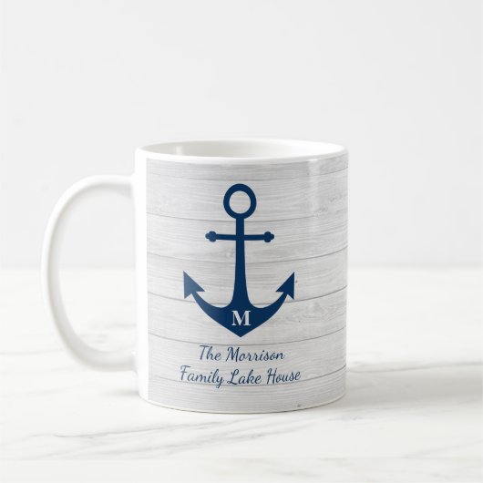 Foto Monogram Beach House Anchor Family Koffiemok (Links)