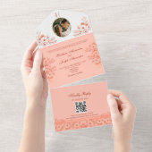  foto Monogram bruiloft All In One Uitnodiging (Afscheurbaar)