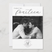 Foto  Monogram Crest Trouwtafel Nummer Kaart (Voorkant)