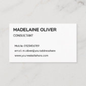 Foto Monogram Eenvoudig Elegant Visitekaartje (Achterkant)