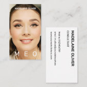 Foto Monogram Eenvoudig Elegant Visitekaartje (Voorkant / Achterkant)